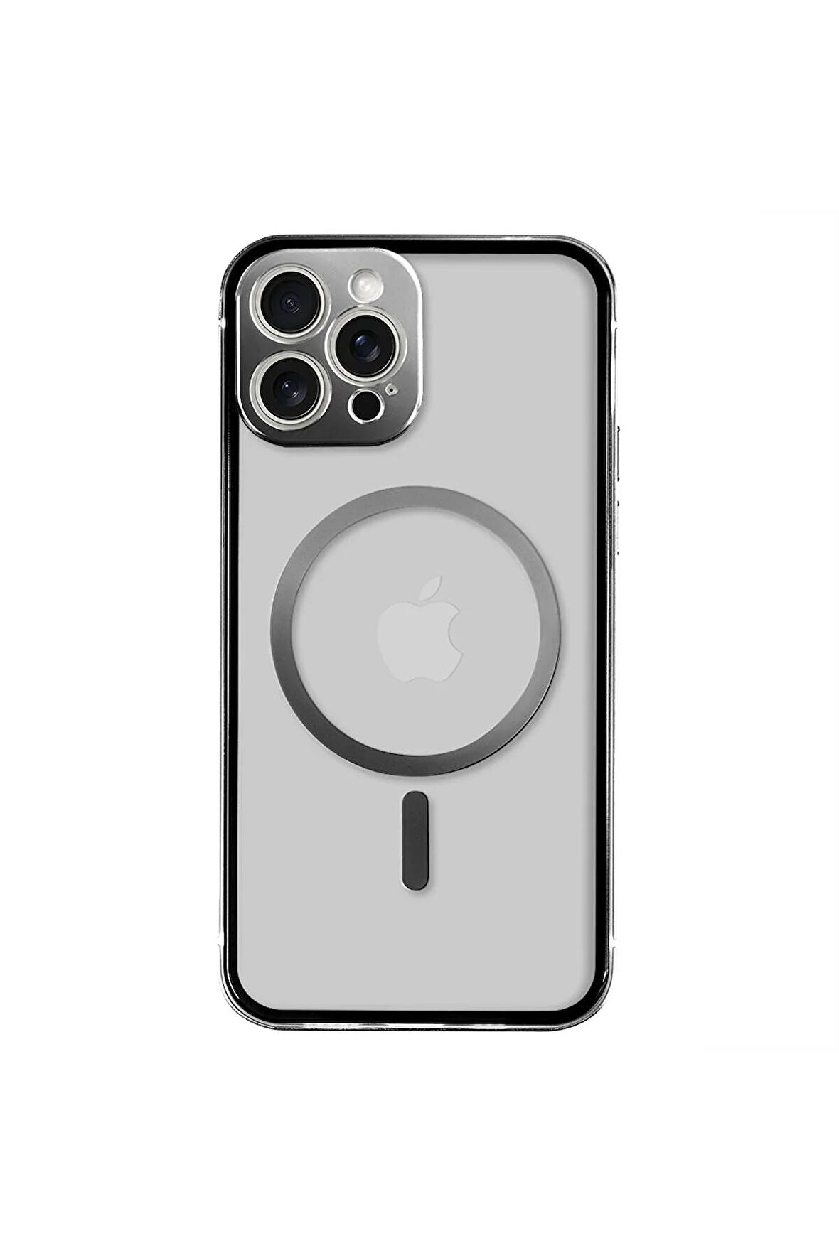 iPhone 14 Pro Magsafe Kablosuz Şarj Özellikli Kamera Korumalı Şeffaf Mor Renkli Kılıf