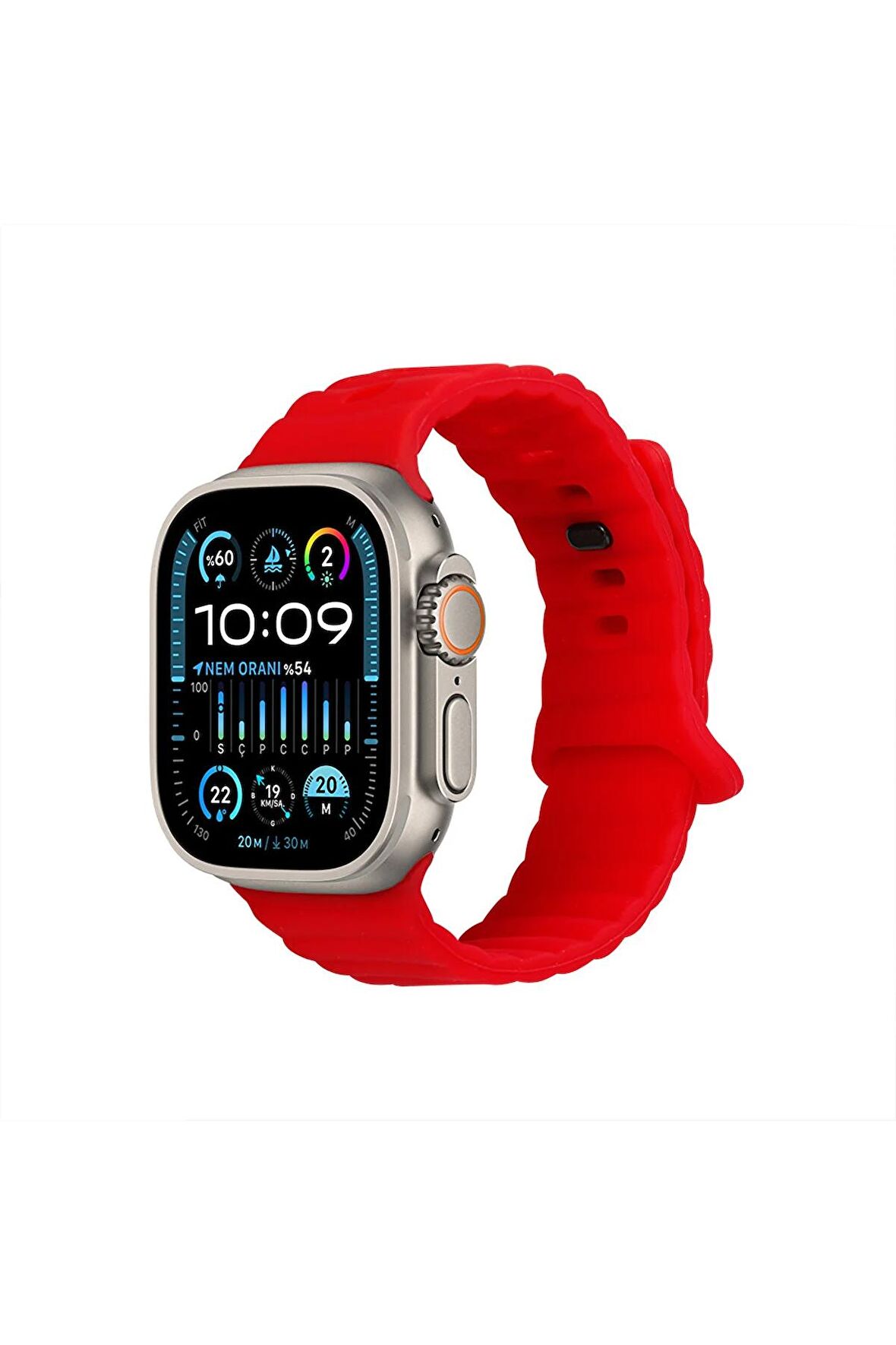 Watch Baklalı Silikon 10 Kademe Ayarlı 38 40 41mm Uyumlu Saat Kordonu Beyaz Renkli