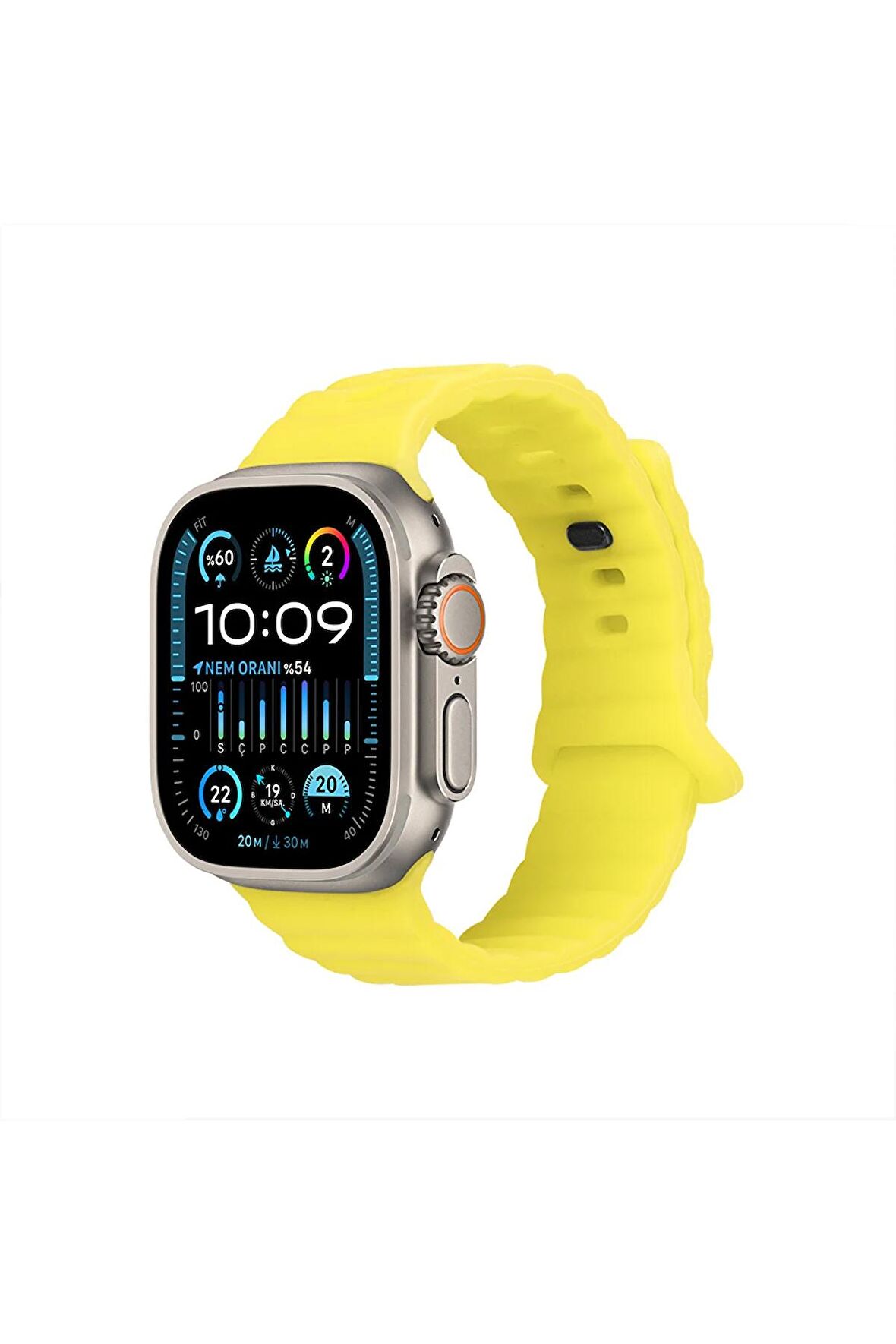 Watch Baklalı Silikon 10 Kademe Ayarlı 42 44 45 49mm Uyumlu Saat Kordonu Beyaz Renkli