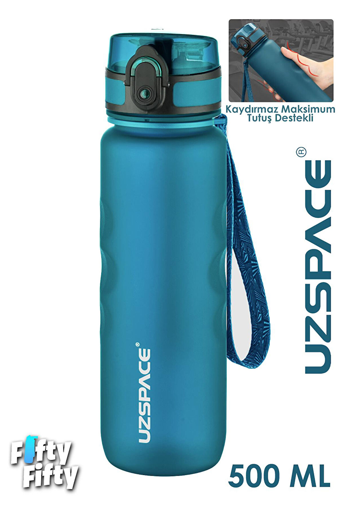 Uzspace 500 ML Kaydırmaz Maksimum Tutuş Destekli Tritan Su Matarası -FFUZ1215