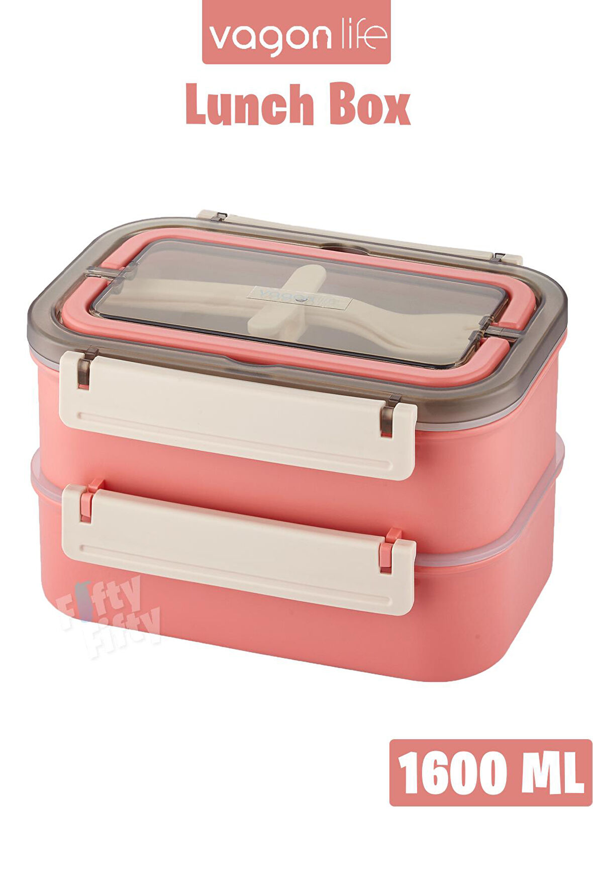 Vagonlife Bento Lunch Box 1600 ML 2 Kat Yeni Nesil Sefer Tası Paslanmaz Çelik -FFLBOX2221