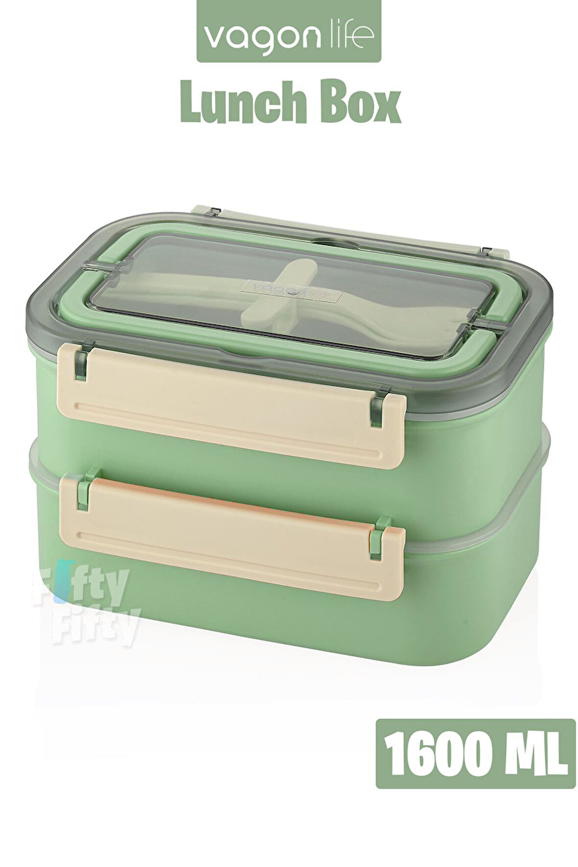 Vagonlife Bento Lunch Box 1600 ML 2 Kat Yeni Nesil Sefer Tası Paslanmaz Çelik -FFLBOX2221