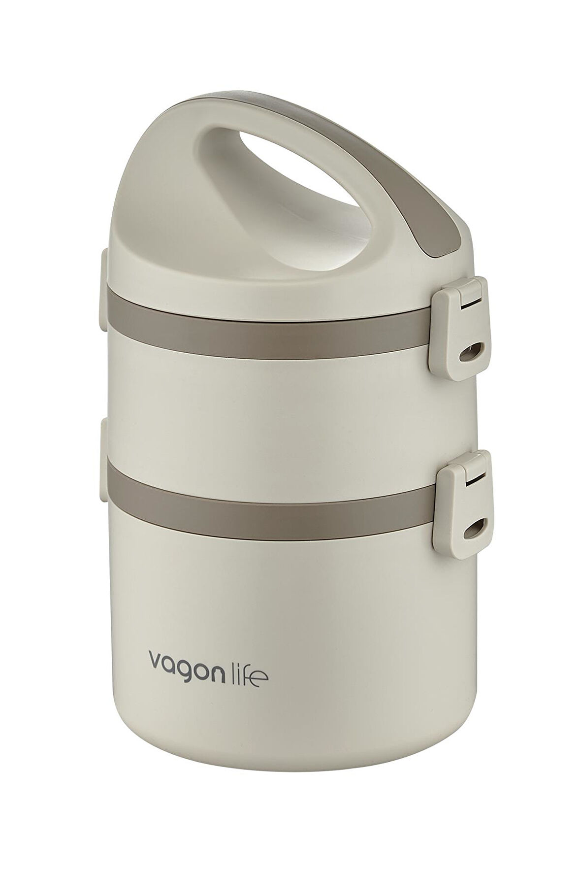 Vagonlife 1800 ML İki Kat Yuvarlak Paslanmaz Çelik Bento Lunch Box Yeni Nesil Sefer Tası-FFLBOX40130