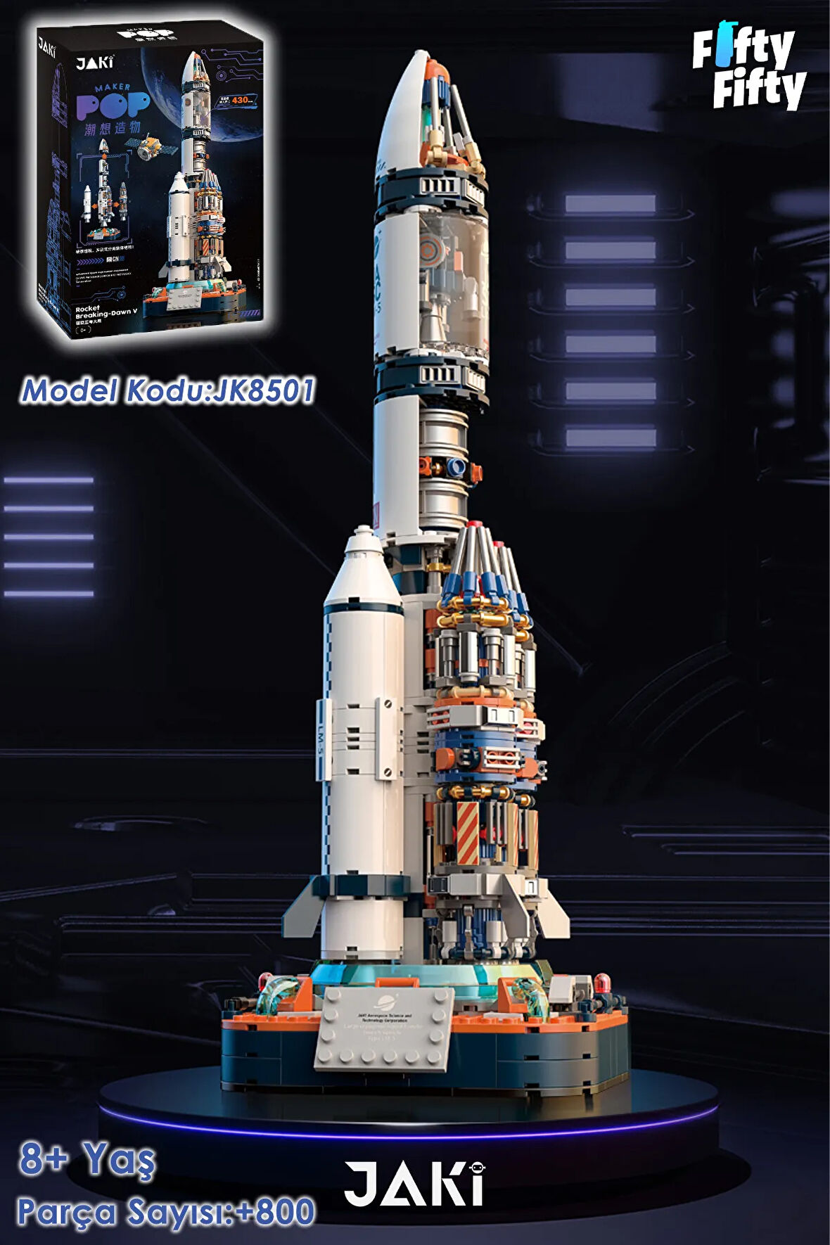 Jaki Space Serisi/Uzay Roketi-JK8501 (+800 Parça) Oyuncak Yapım Seti