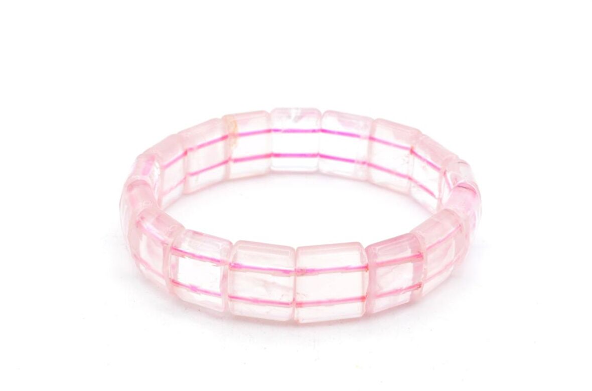 HAKİKİ DOĞAL PEMBE KUVARS BİLEKLİK 1.KALİTE 003