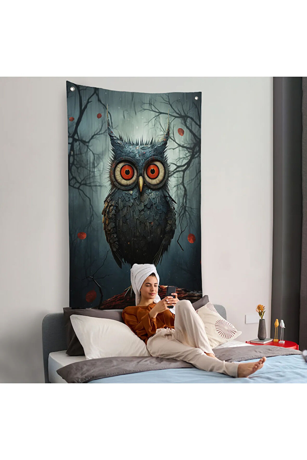 Sevimli Baykuş Duvar Örtüsü-7984