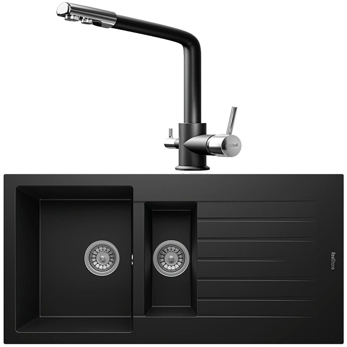 Real Stone P005 Siyah-Real Stone BT001 Abant Arıtmalı Siyah Batarya