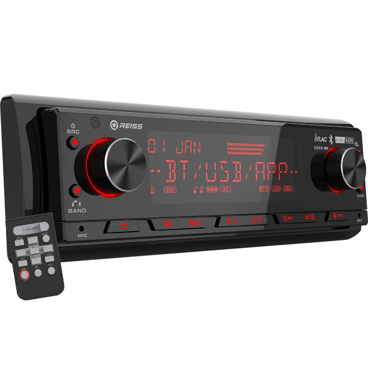 REISS AUDI RS-MX85DSP Oto Teyp Dsp 4X50 Watt Bluetooth Mobil Aplikasyon Usb Sd Fm Aux