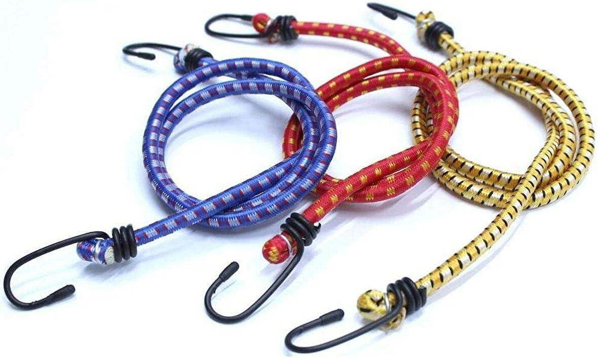 Bisiklet - Motosiklet - Otomobil - Atv Bagaj Lastiği 3LÜ Paket 10MM X 80 CM