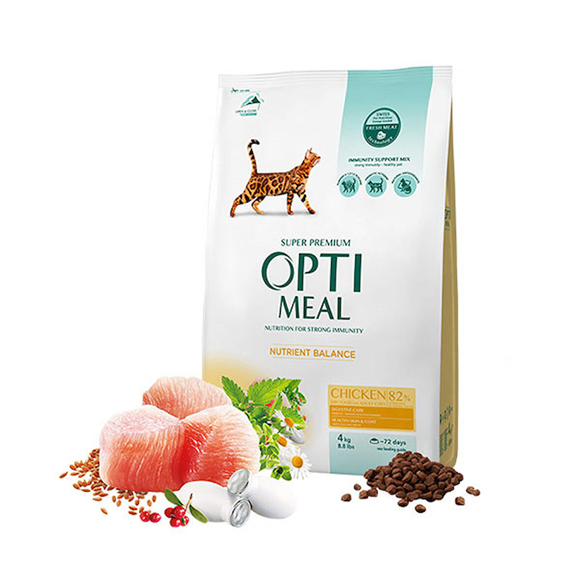 Optimeal Süper Premium Tavuklu Yetişkin Kedi Maması 4 Kg (459-C0557)