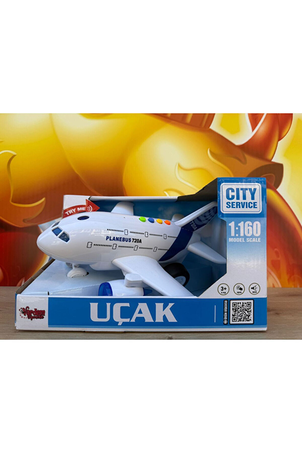 Kutulu Sürtmeli Sesli Işıklı Uçak 1:16 Oyuncak Yolcu Uçağı Kırılmaz Oyuncak Uçak Airbus