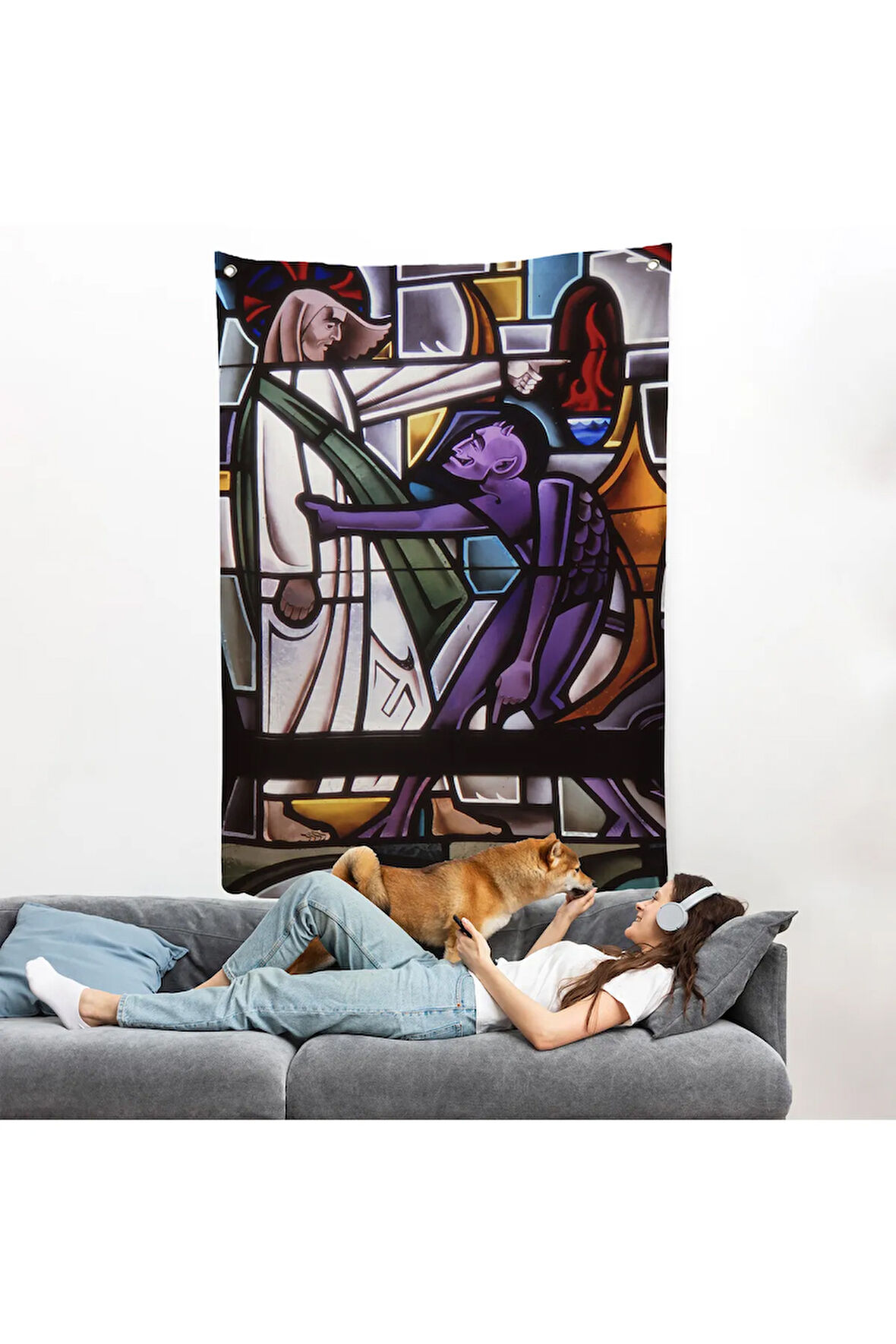 Şeytan İsa'yı Kandırıyor Duvar Örtüsü-7987