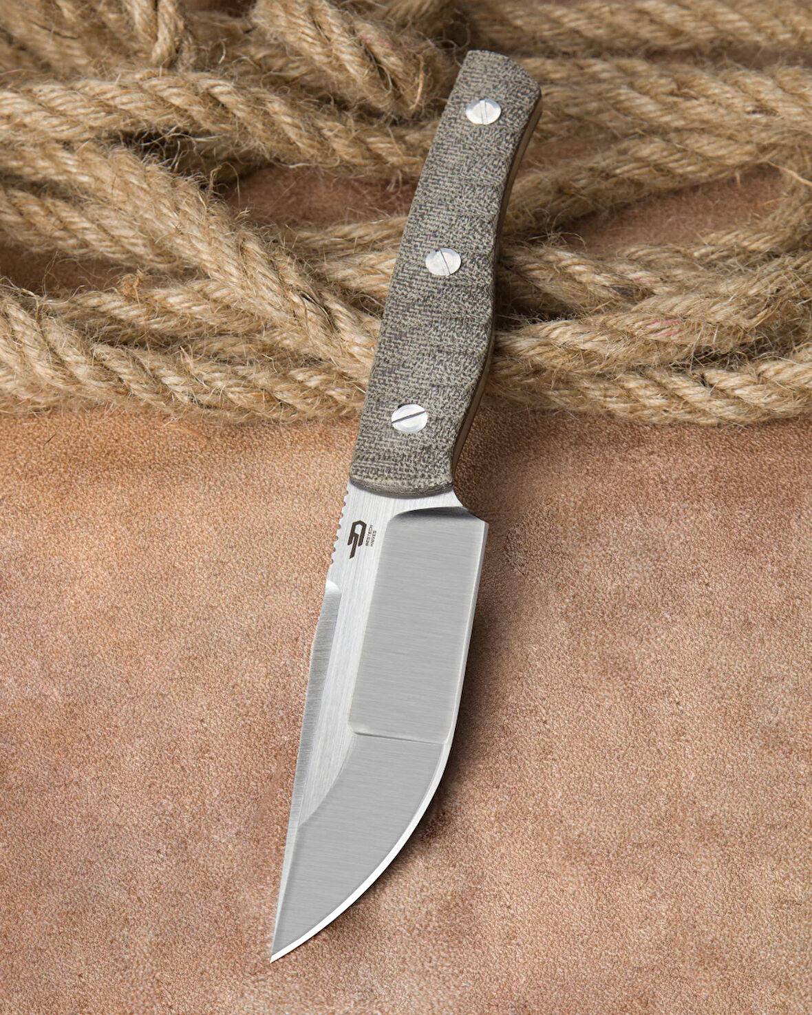 BESTECH HEIDIBLACKSMITH#2 BFK04C Kanvas Micarta Sap: 3,92'' S35VN Bıçak