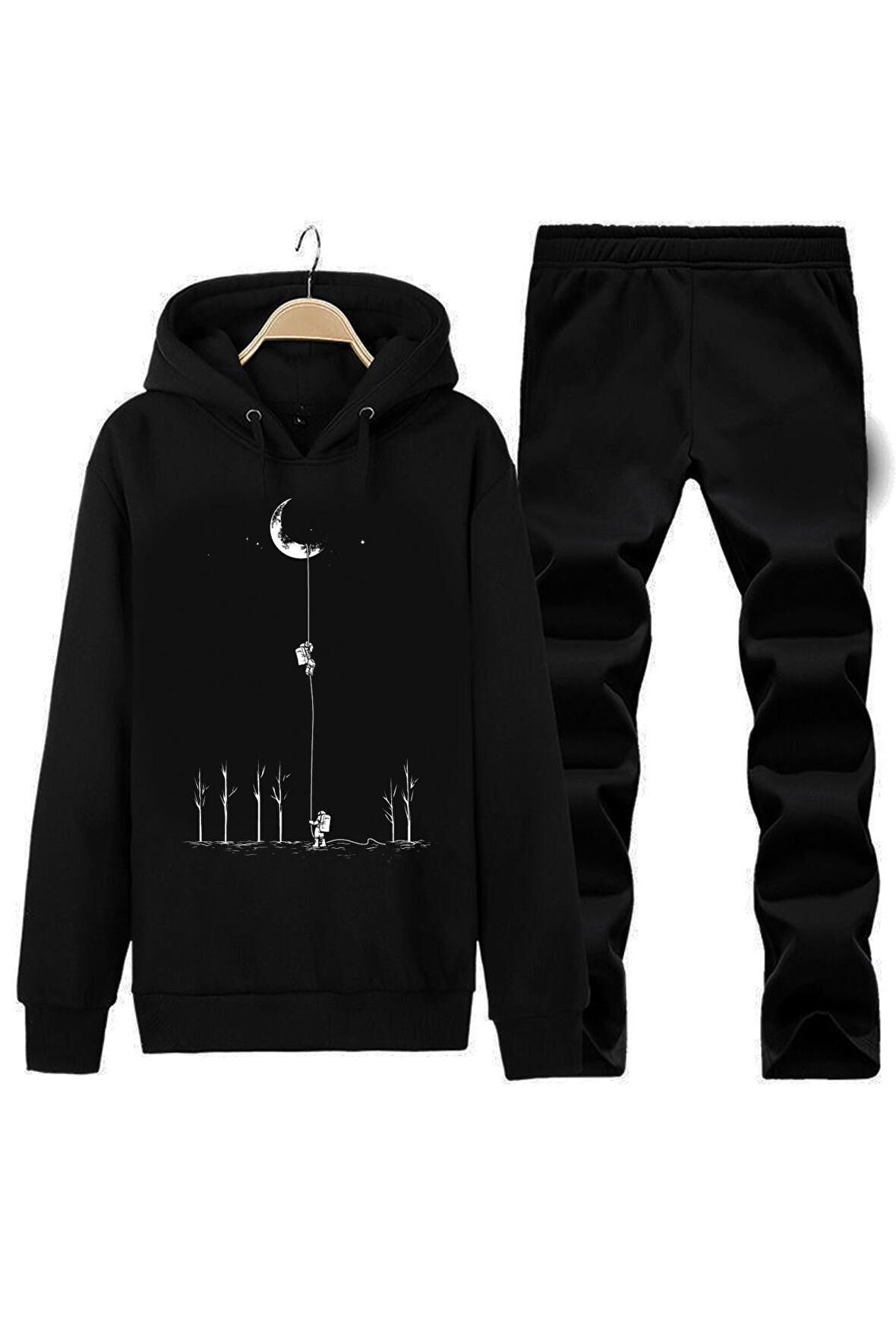 ASTRONAUT ADVENTURE KAPÜŞONLU UNISEX HOODIE DESIGN EŞOFMAN TAKIMI