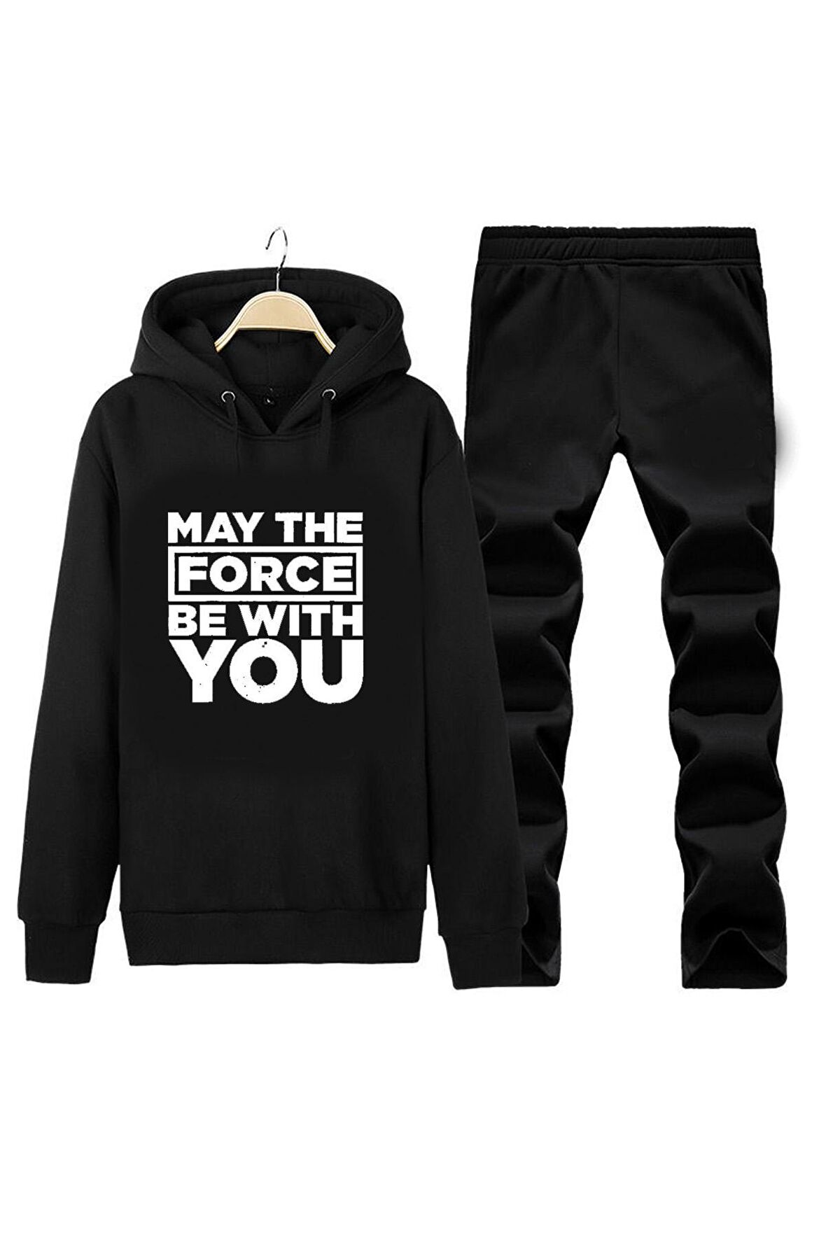 FORCE BE WITH YOU KAPÜŞONLU UNISEX HOODIE DESIGN EŞOFMAN TAKIMI