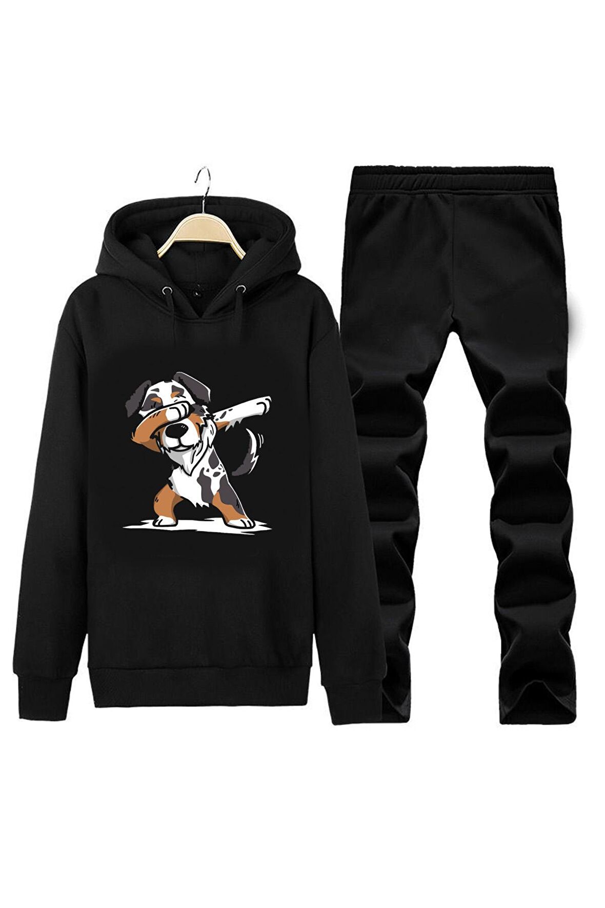 DOG DANCING UNISEX HOODIE DESIGN EŞOFMAN TAKIMI