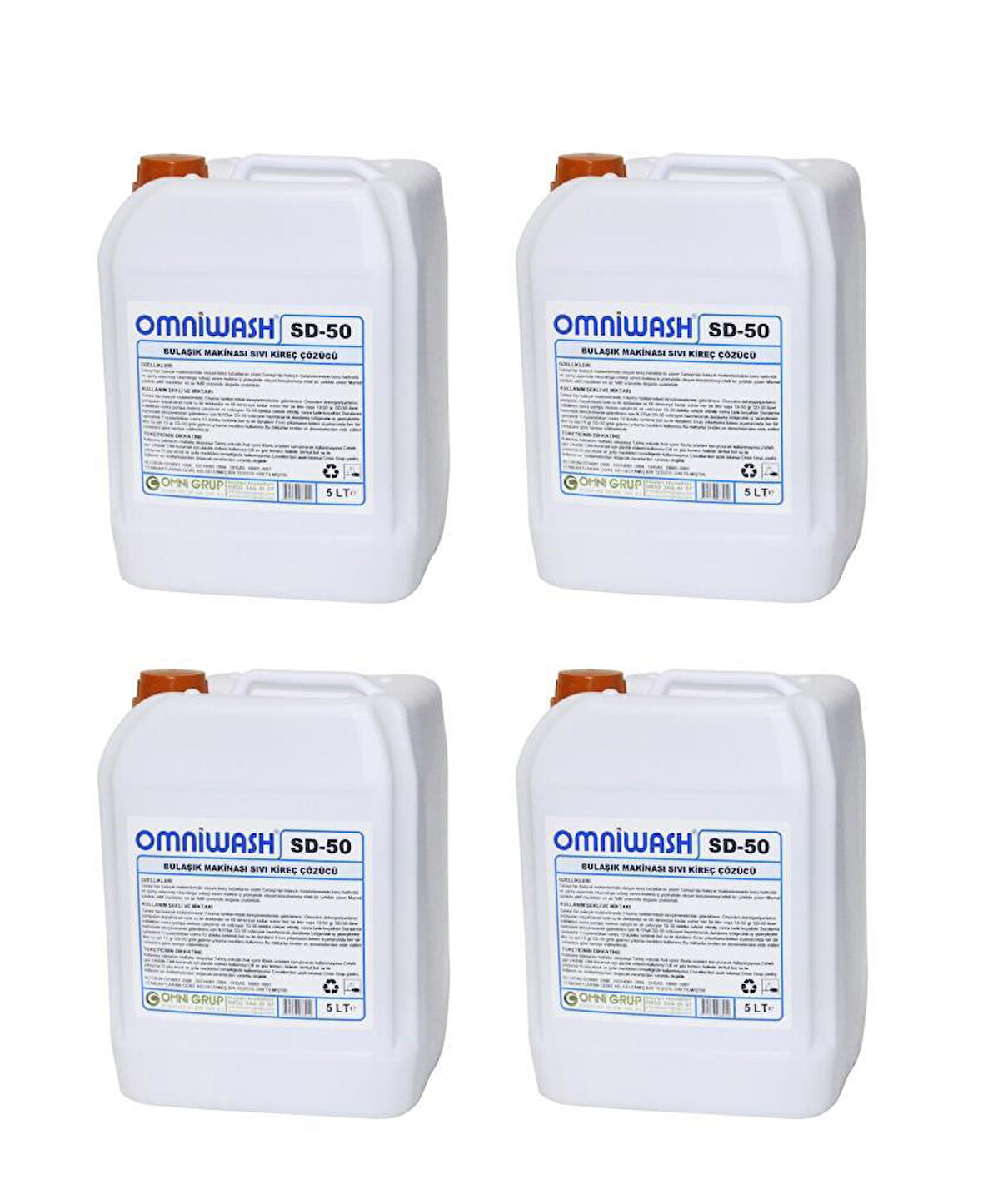 Omniwash SD-50 Bulaşık Makinesi Sıvı Kireç Çözücü 5000 ml 4 Adet