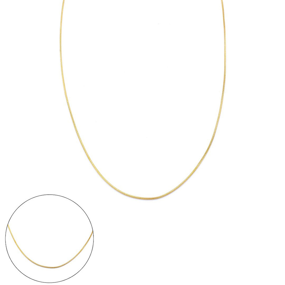 Çelik Zincir Altın Kaplama Oval Kesim 1 MM ZN-301