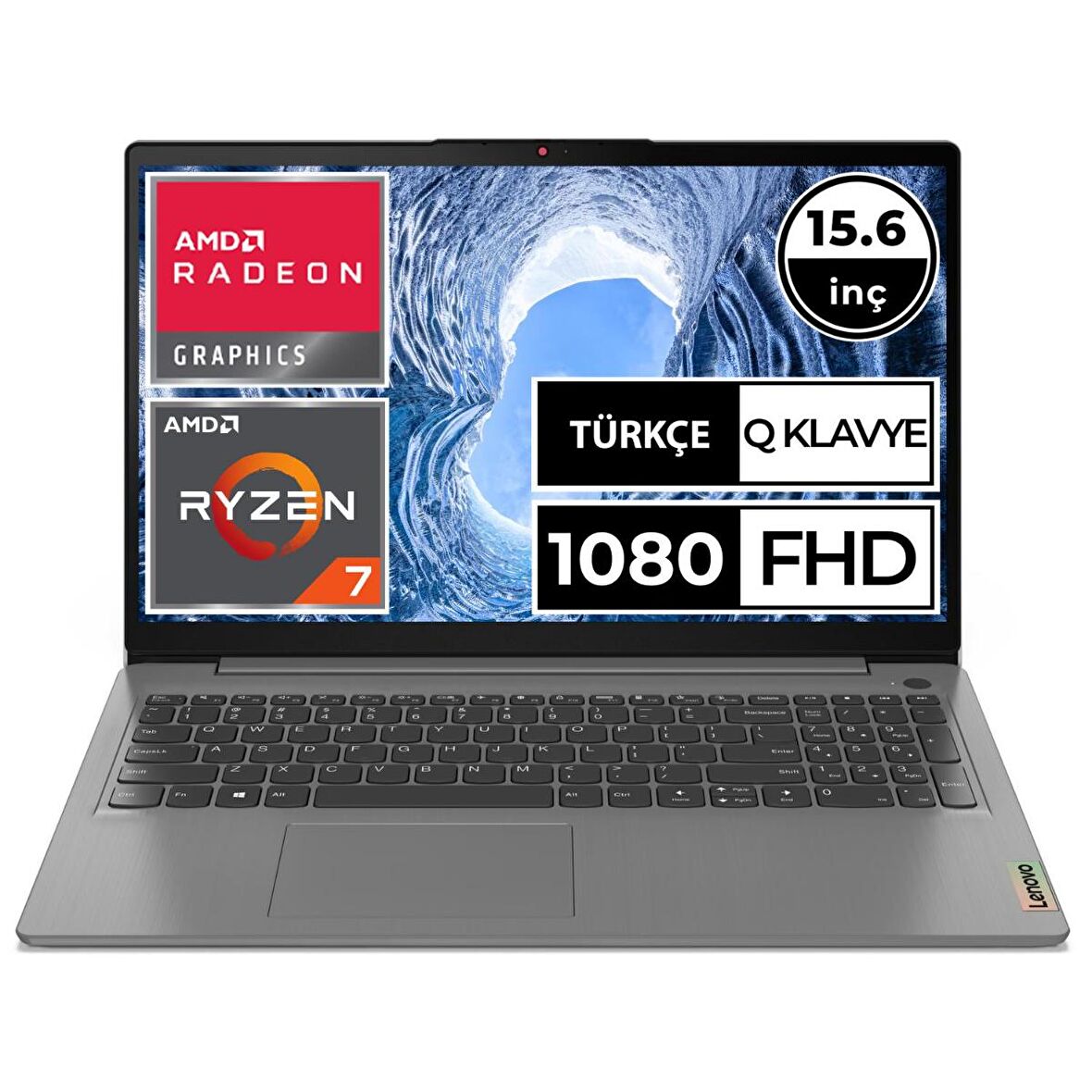 Lenovo Ideapad 3 82KU00VNTX03 Dahili Ekran Kartı AMD Radeon Graphics 5700U 12 GB DDR4 1 TB 15.6 inç Full HD Freedos Notebook Dizüstü Bilgisayar