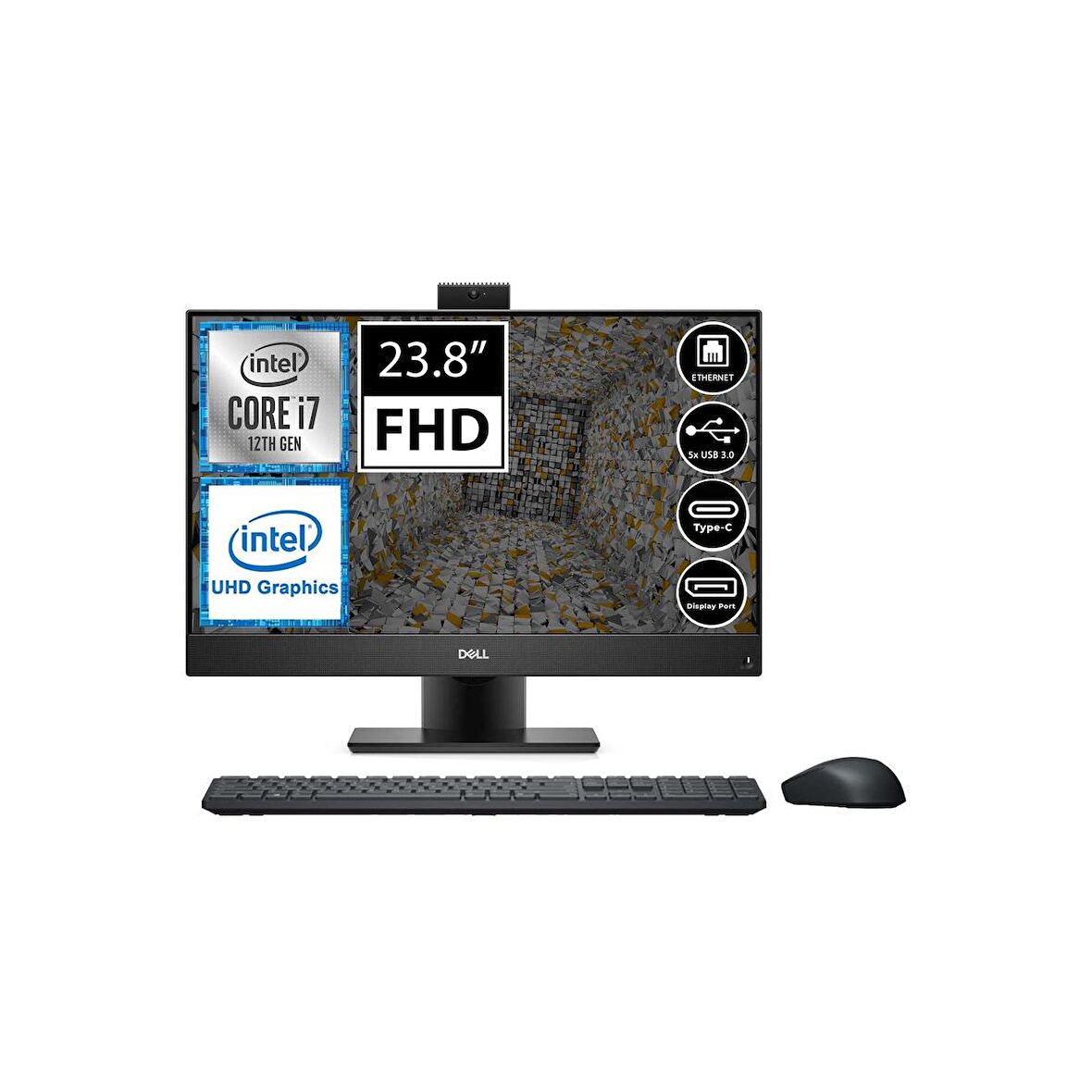 Dell Optiplex 5400 O5400AIOEDBP03A6 Intel Core i7-12700T 64 GB Ram 512 GB SSD UHD Graphics 23.8" Full HD All in One PC