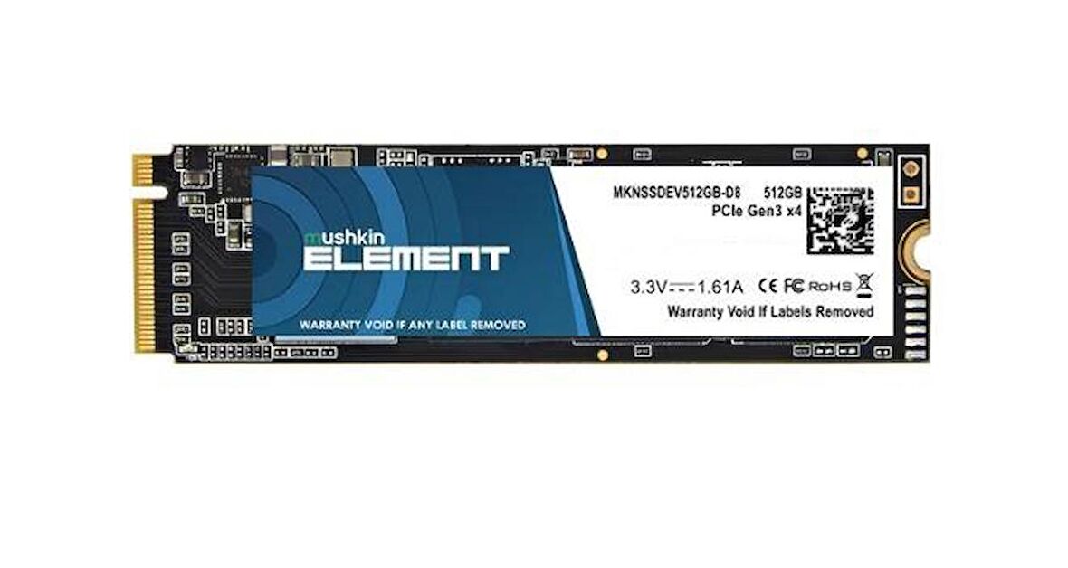 MUSHKIN MKNSSDEV512GB-D8 Element 512GB M.2 NVME 2280 SSD 