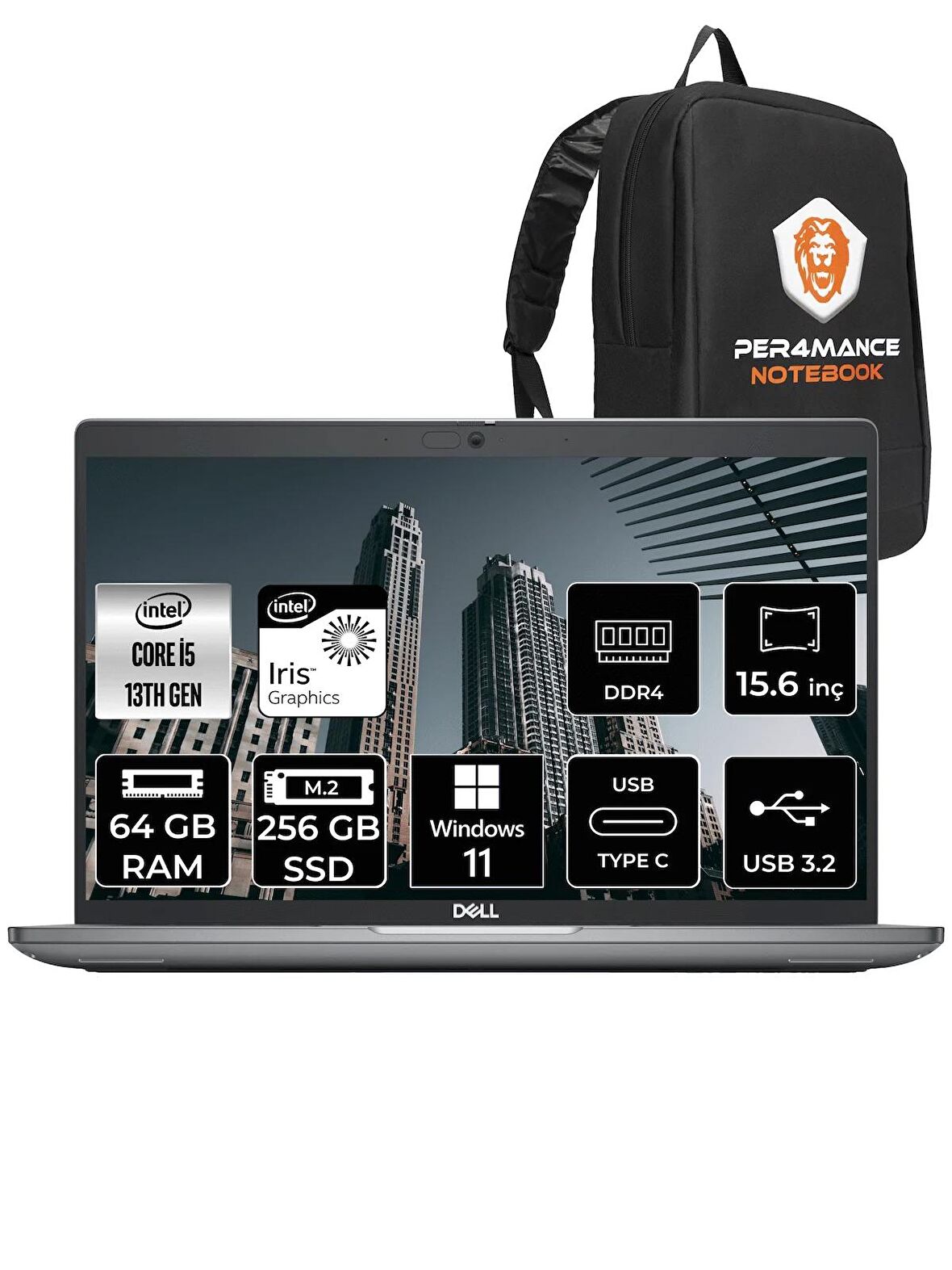 Dell Latitude 3540 i5 1335U 64GB RAM 256GB SSD 15.6'' FHD W11HOME N006L354015 & PER4 ÇANTA 