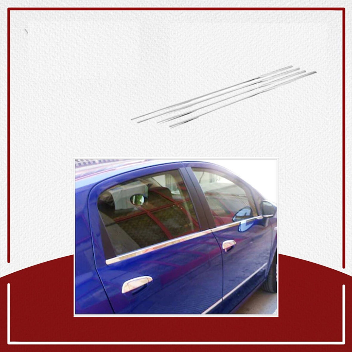 UNC  Fiat Grande Punto Cam Çıtası 2006-2009 Paslanmaz Çelik