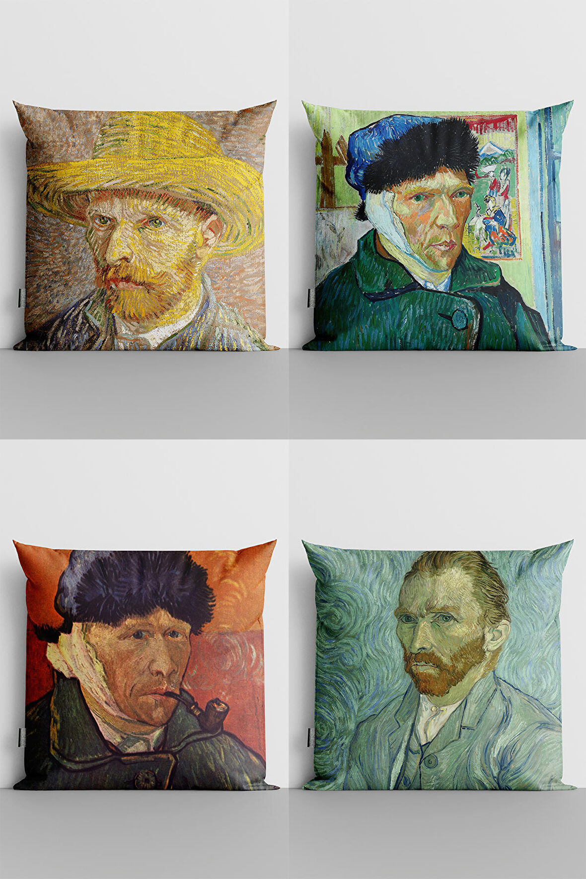 Van Gogh 4 lü Set Yastık Kırlent Kılıfı