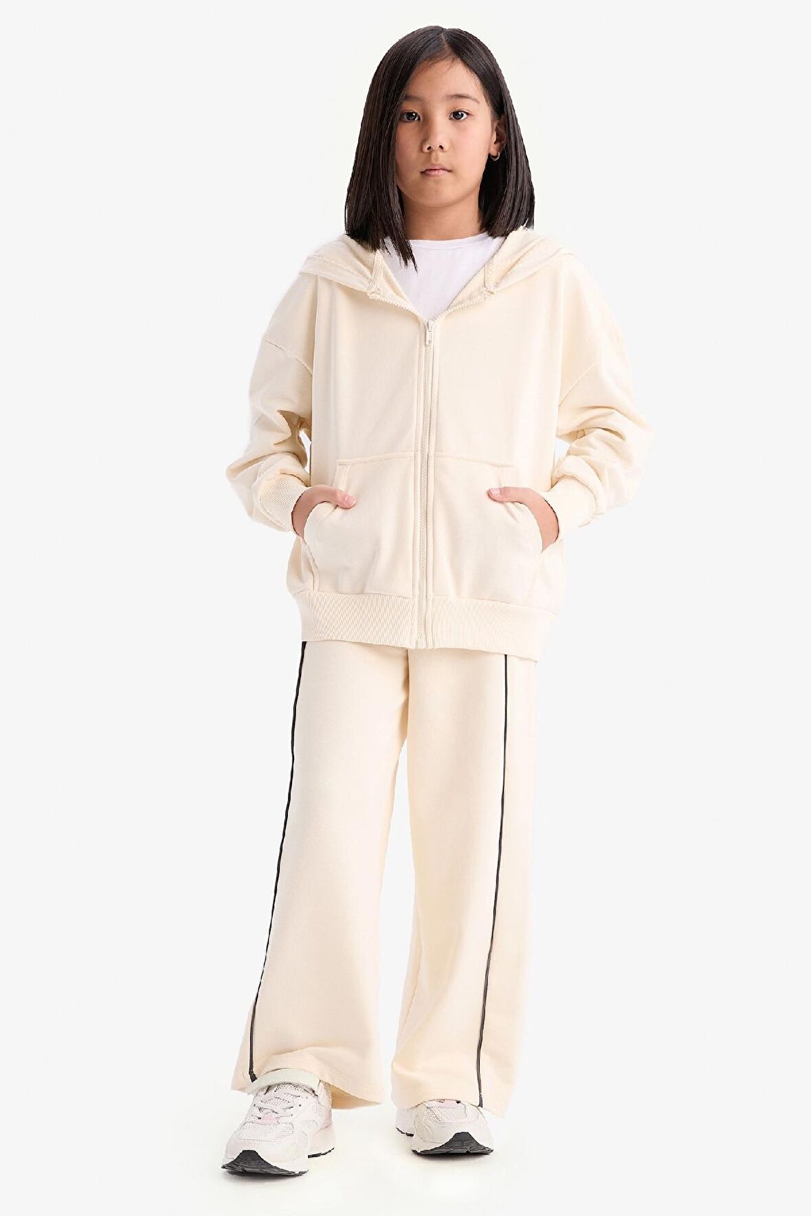 Kız Çocuk Wide Leg Beli Lastikli Geniş Bol Paça Eşofman Altı