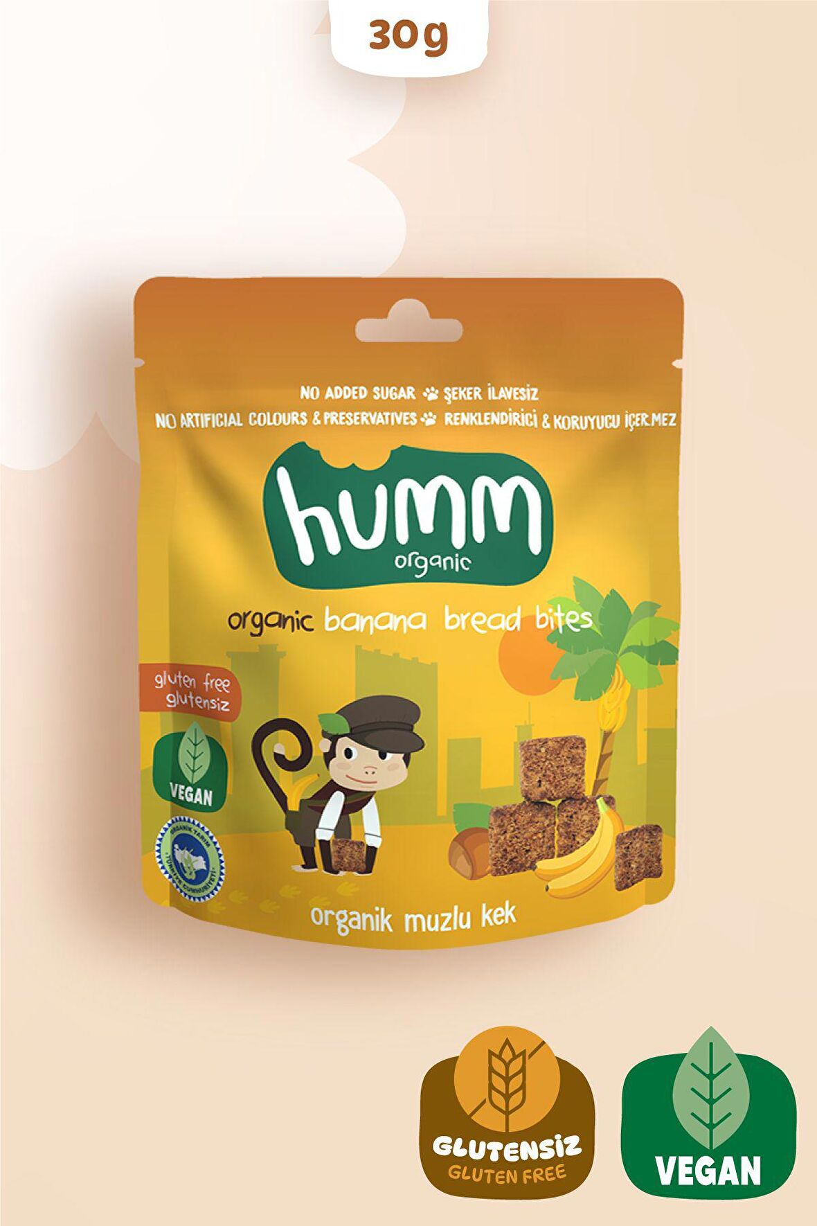 Humm Organic Organik Glutensiz Vegan Muzlu Kek 30g