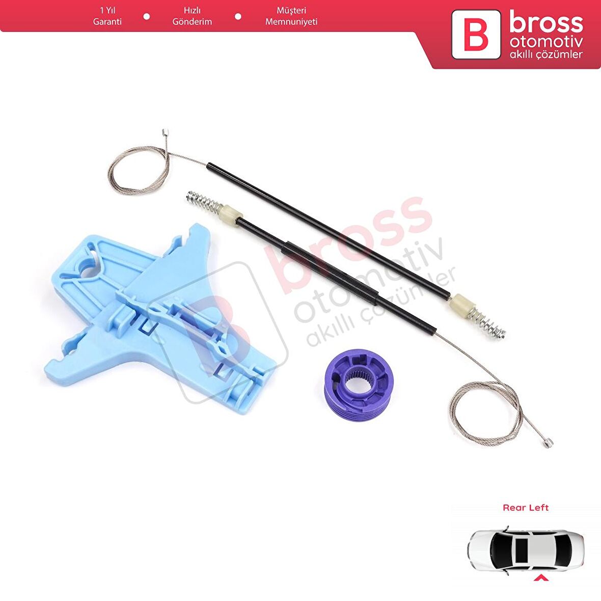 VW Polo Vento MK5 6R 6C 61 2009-2022 4/5 Kapı 6R4839461 İçin Elektrikli Arka Sol Cam Kriko Tamir Se