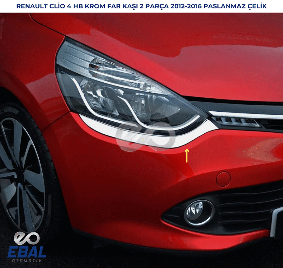 Renault Clio 4 HB Krom Far Kaşı 2 prç 2012-2016 P.Çelik