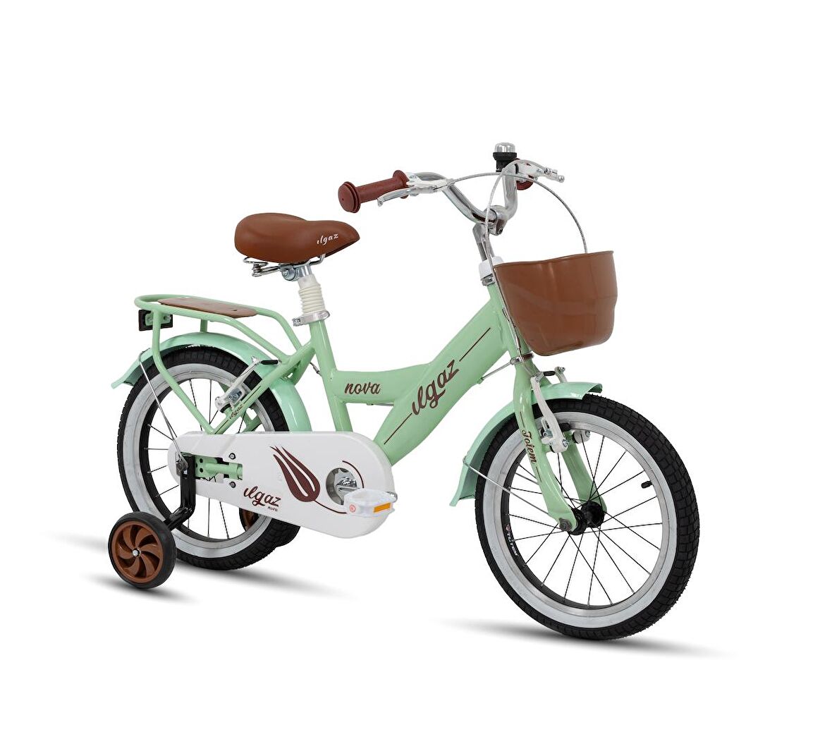 Tommybike Latte Sepetli, Elcikli 16 Jant Çocuk Bisikleti, 4-6 Yaş Çocuk Bisikleti Yeşil