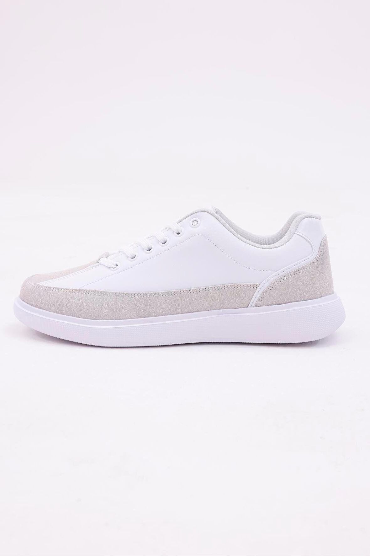 Dijital Baskı Erkek Beyaz-Gri Sneaker Ayakkabı