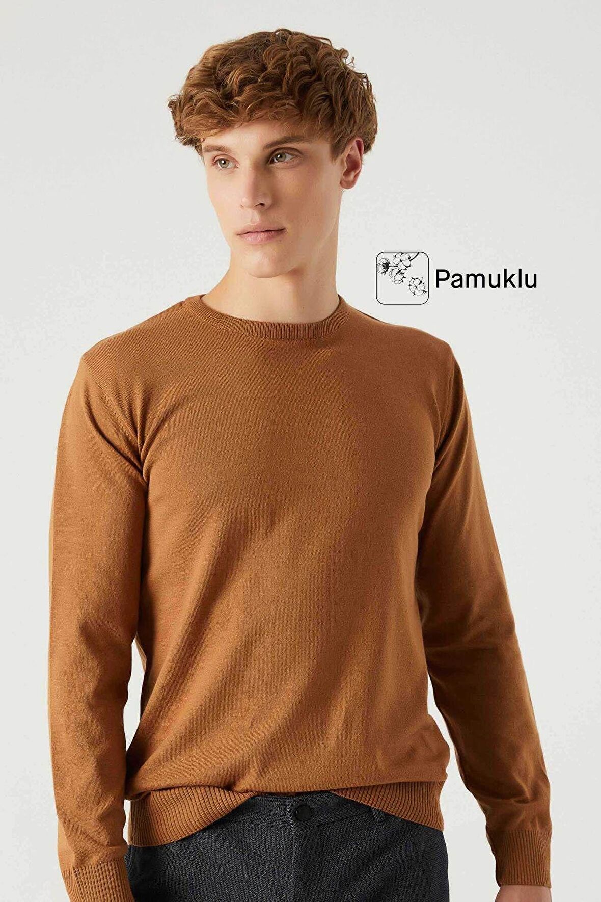 Ds Damat Regular Fit Camel Pamuk Karışımlı Triko Kazak 5HF06ORT12004 5HF06ORT12004