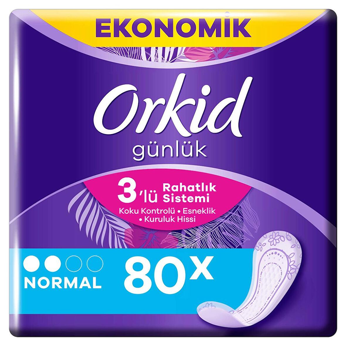 Orkid Günlük Ped Normal Dev Ekonomi Paketi 80 Ped