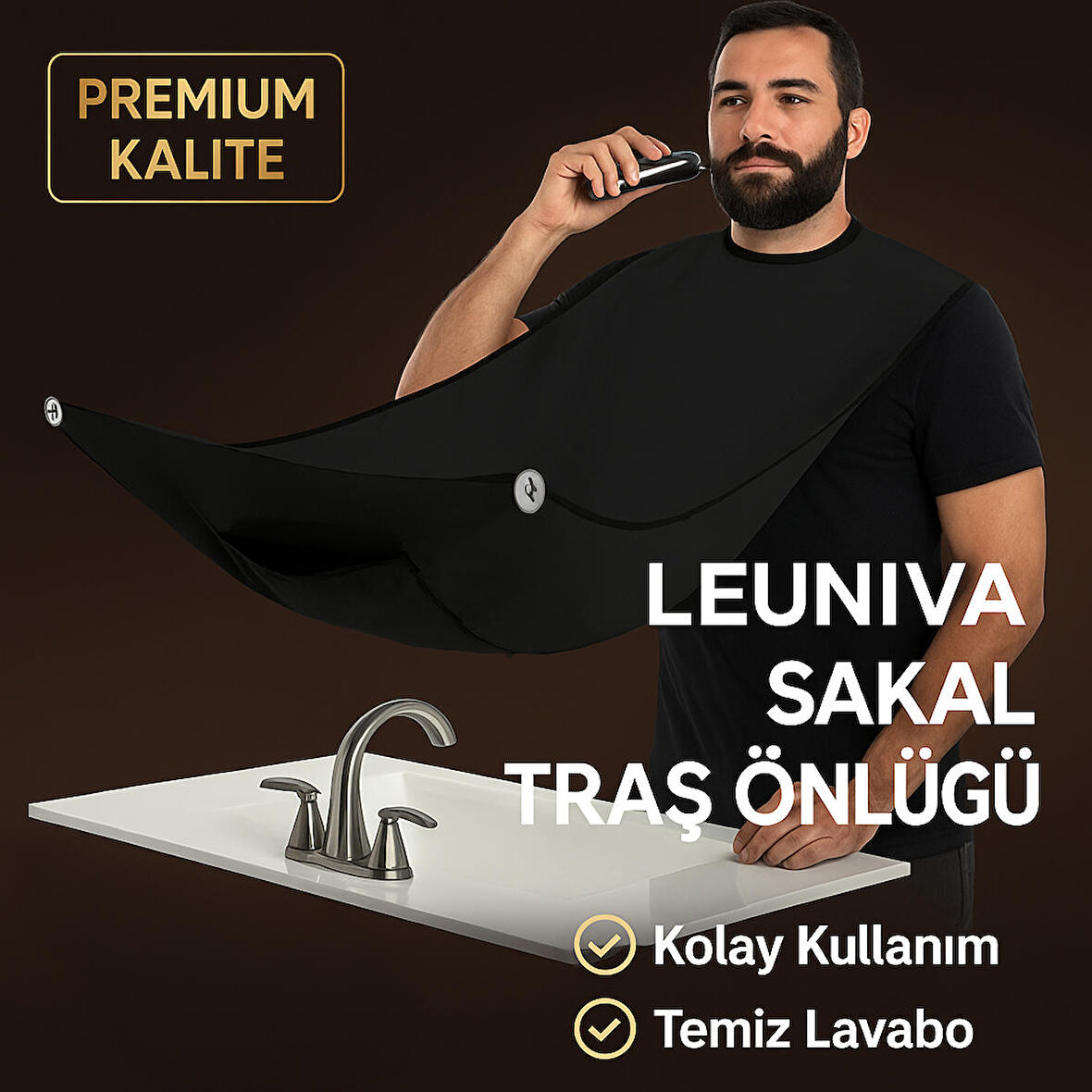 Boyundan Bağlamalı Vantuzlu Sakal Kesme Örtüsü