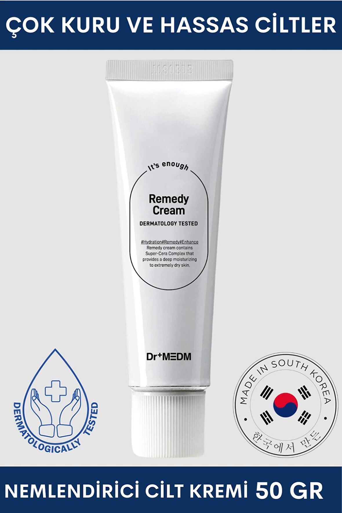 Dermal Facial Remedy Hassas ve Kuru Ciltler İçin Su Bazlı Yağsız Nemlendirici Yüz Bakım Kremi 50 gr