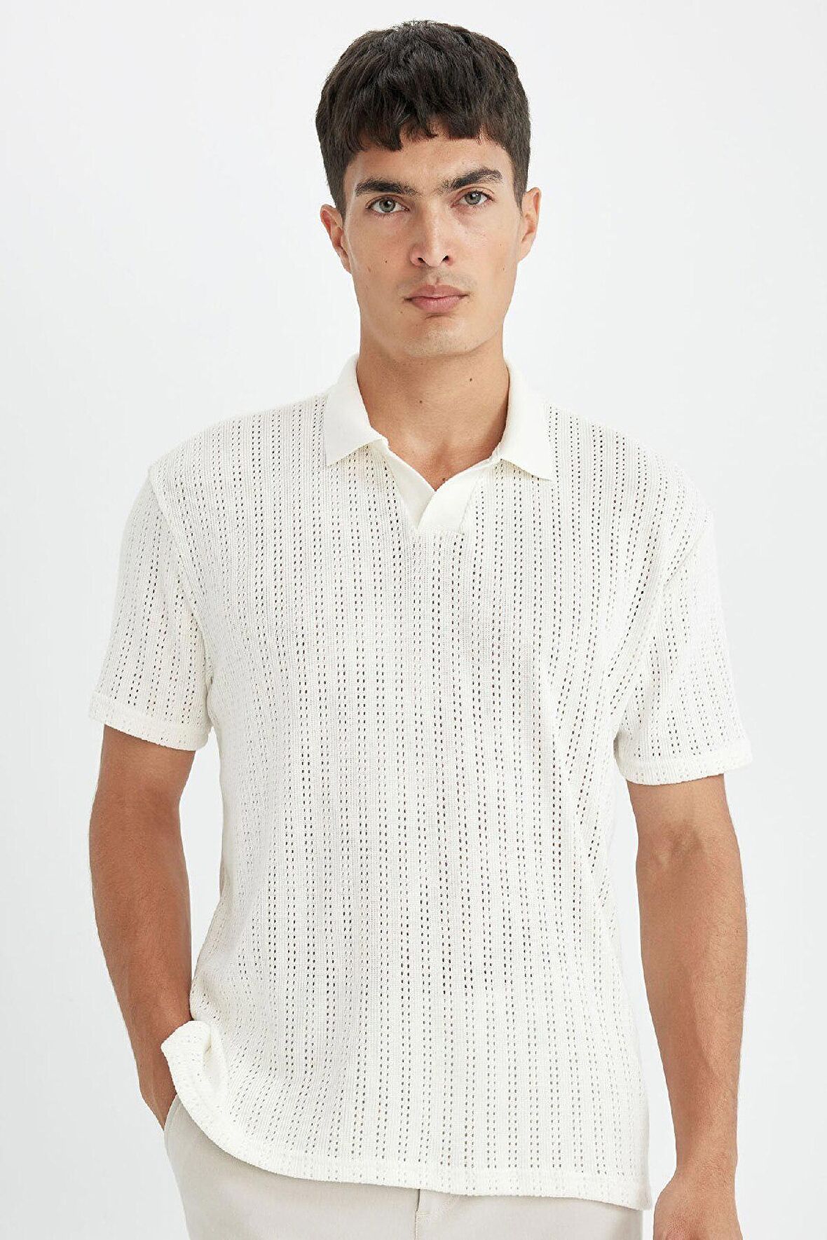 DeFacto Regular Fit Kısa Kollu Triko Polo Tişört D4810AX24SMWT16