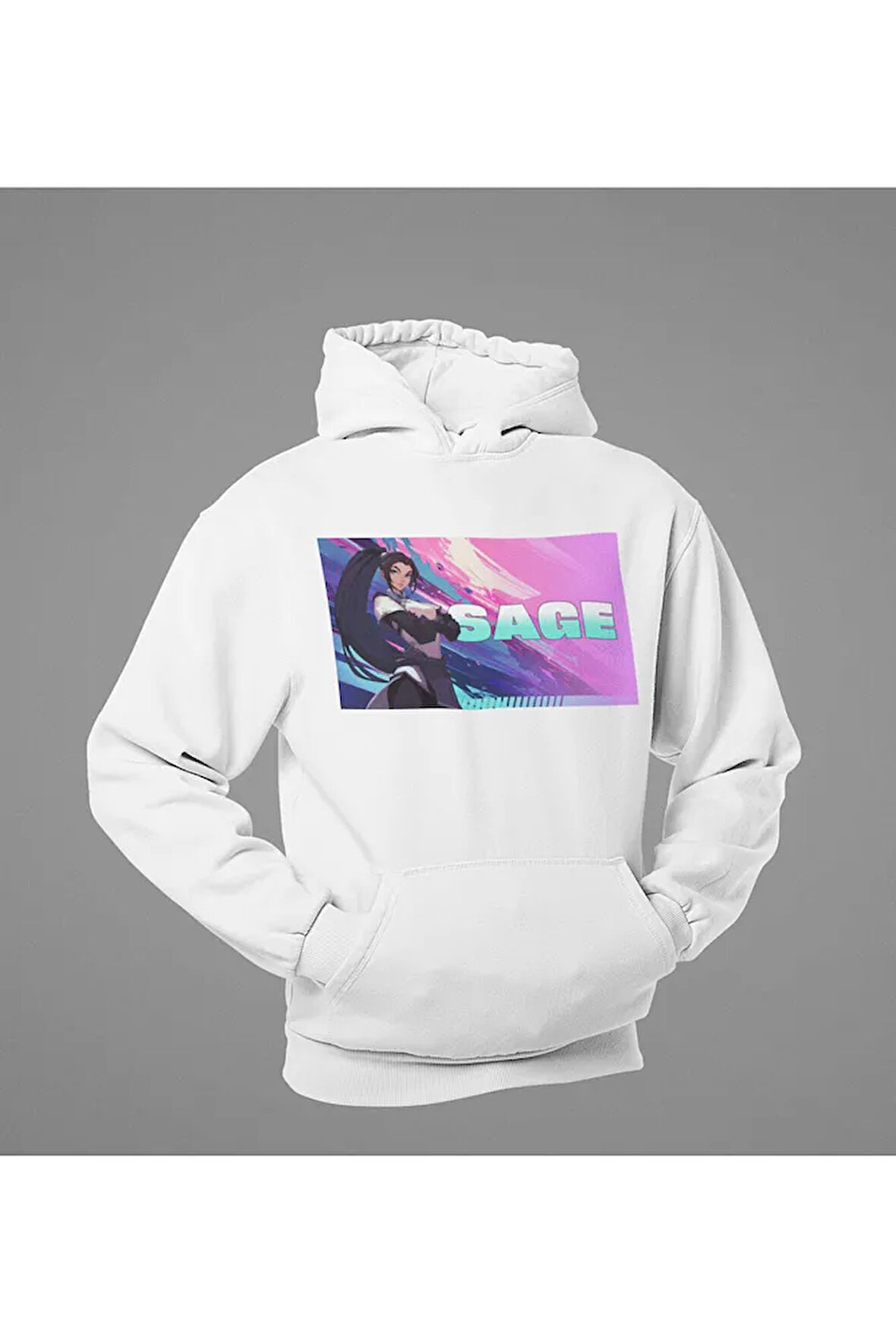 Sage Baskılı Unisex Oversize Vaalorant Hoodie