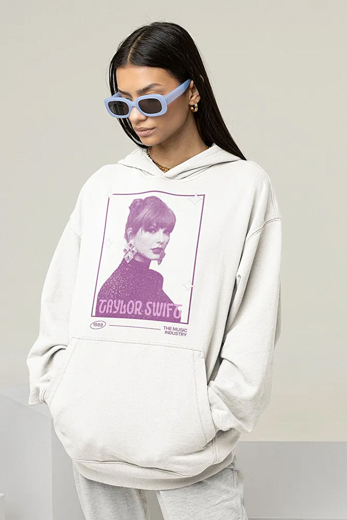 Taylor Swift 1989 Baskılı Unisex Oversize Şarkıcı Hoodie