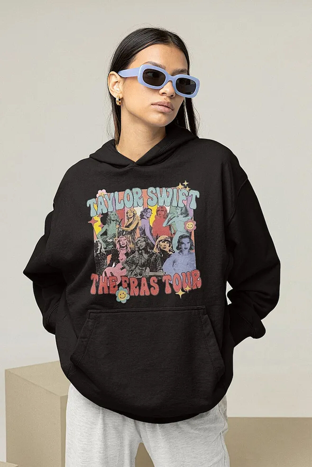 Şarkıcı Taylor Swift The Eras Tour Baskılı Unisex Oversize Hoodie