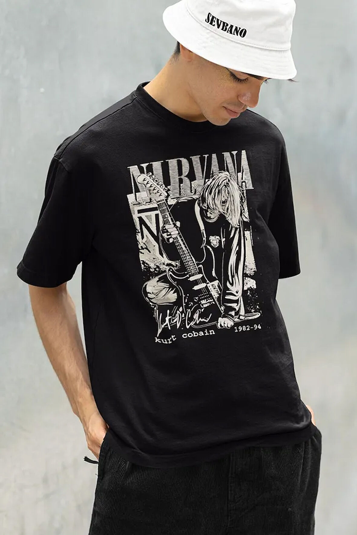 Nirvana Kurt Cobain 1982-94 Baskılı Unisex Oversize Rock Metal Tişört