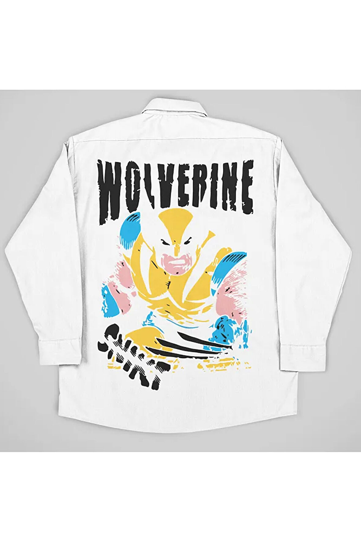 Wolverine Baskılı Unisex Dc Karakter Cepli Gömlek