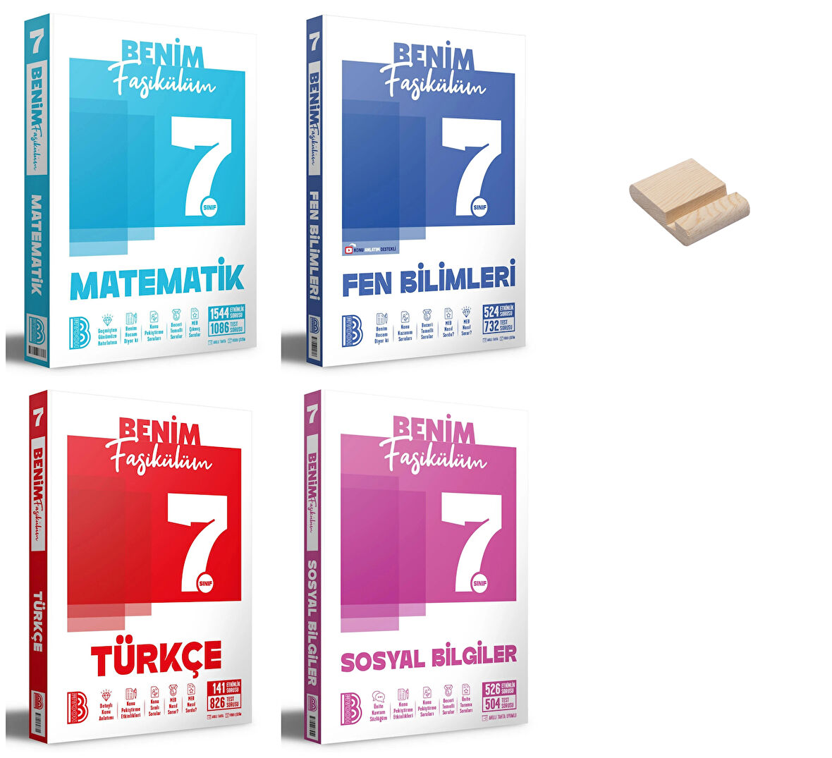 Benim Hocam 7. Sınıf Matematik Fen Türkçe ve Sosyal Fasikülleri 4lü Set + Telefon Standı