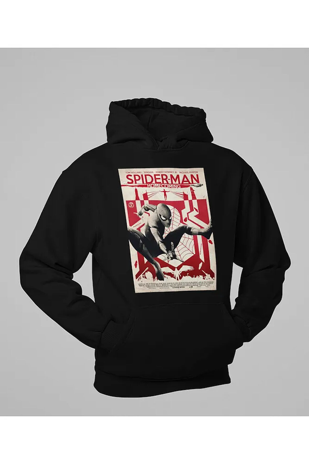 Spider-Man Homecoming Baskılı Unisex Oversize Hoodie