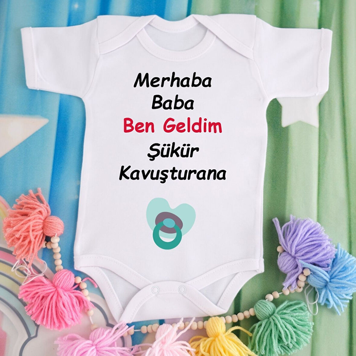 Pamuklu Organik Bebek Zıbını Kısa Kollu Kişiye Özel  0026