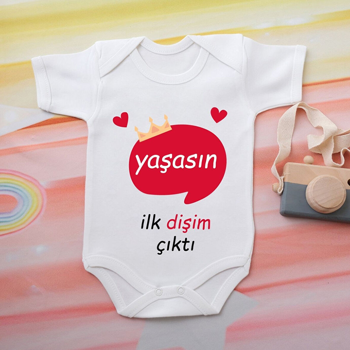 Pamuklu Organik Bebek Zıbını Kısa Kollu Kişiye Özel  0050