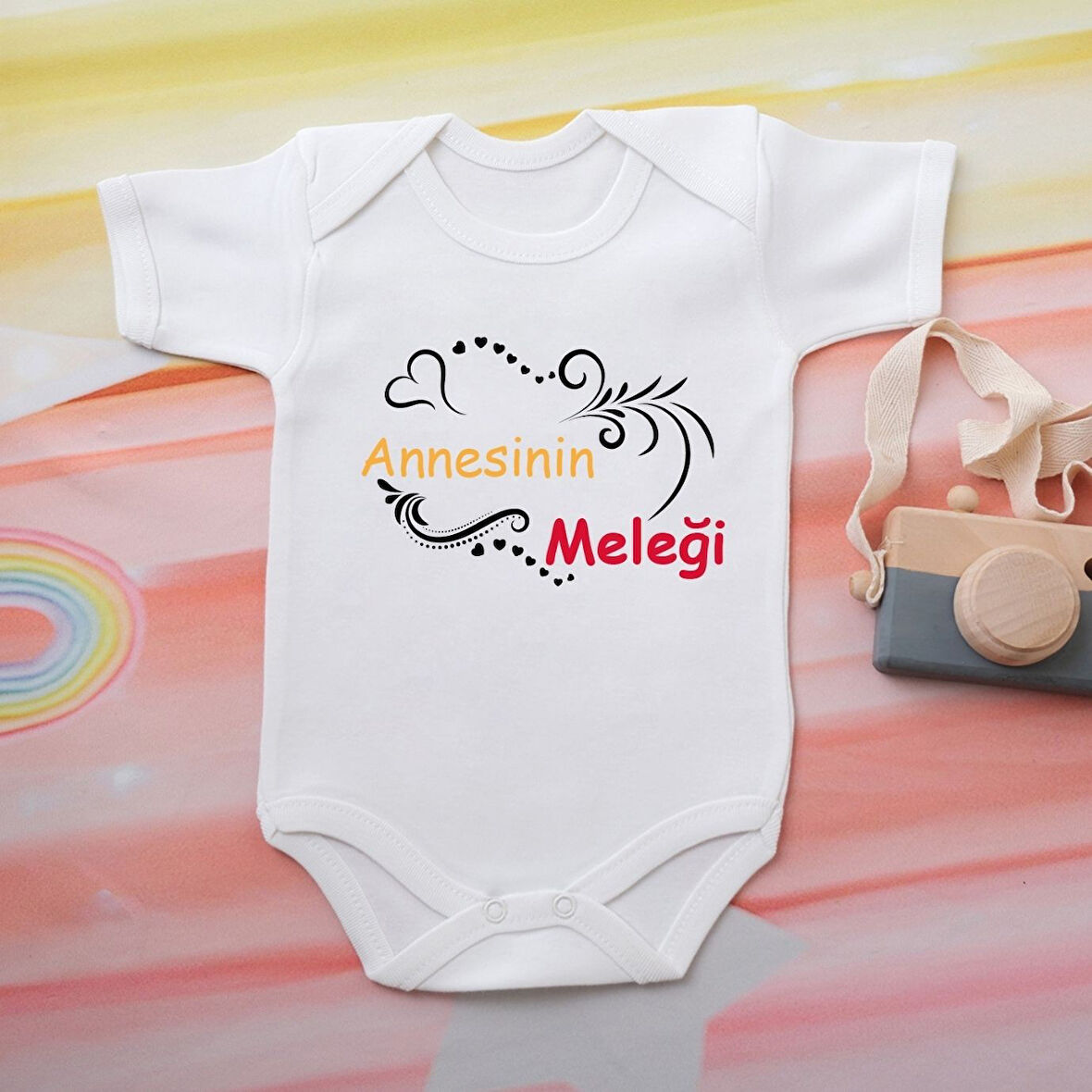 Pamuklu Organik Bebek Zıbını Kısa Kollu Kişiye Özel  0066