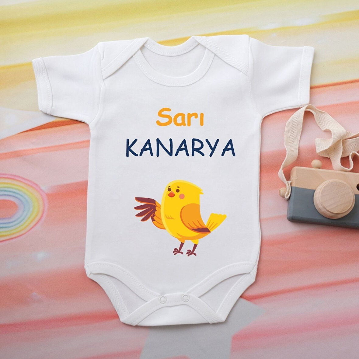 Pamuklu Organik Bebek Zıbını Kısa Kollu Kişiye Özel  0081